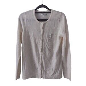 Croft and Barrow Cream Cardigan Sweater Womens Small Button Up Acrylic Ivory